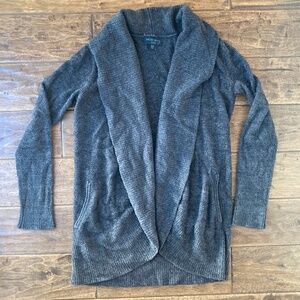 Barefoot Dreams Cardigan Sweater XS/S Gray CozyChic Lite Circle Pockets Lounge